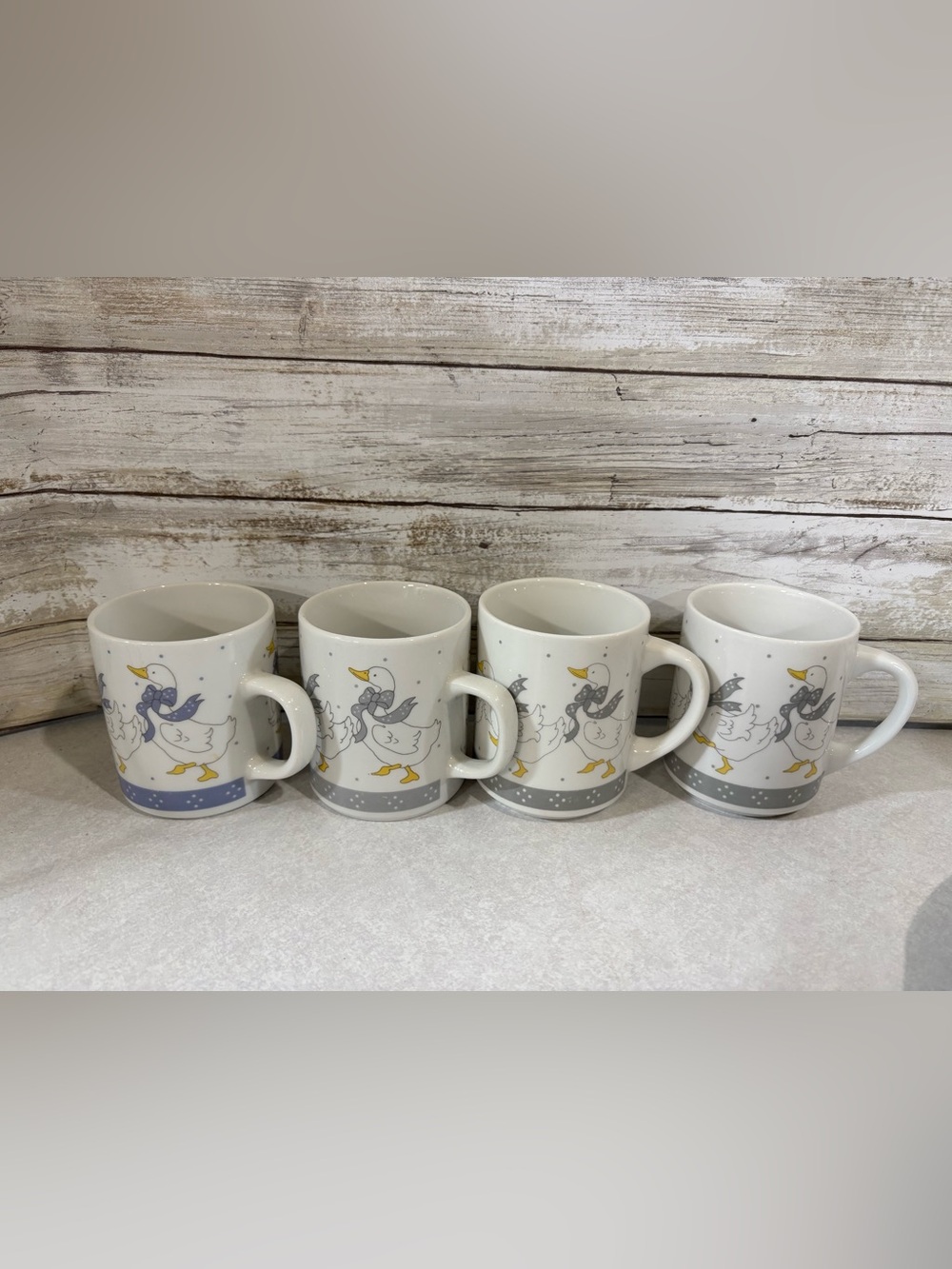 4x Cottagecore Geese mugs